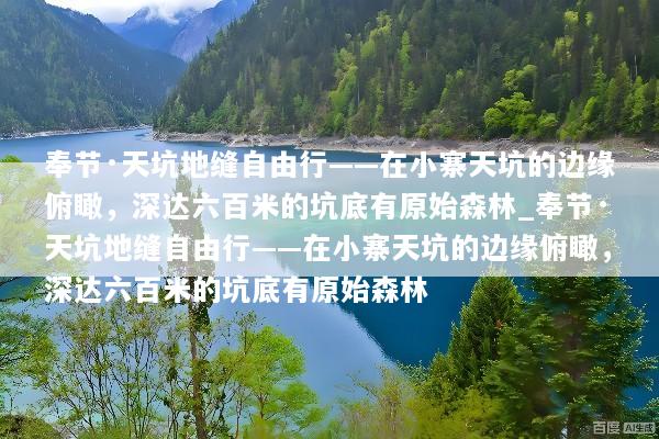 奉节·天坑地缝自由行——在小寨天坑的边缘俯瞰，深达六百米的坑底有原始森林_奉节·天坑地缝自由行——在小寨天坑的边缘俯瞰，深达六百米的坑底有原始森林